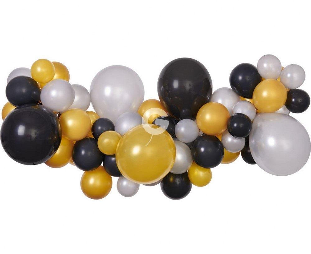 GARLAND BALLOON 65PCS SILVER/GOLD/BLACK GO PUD GODAN